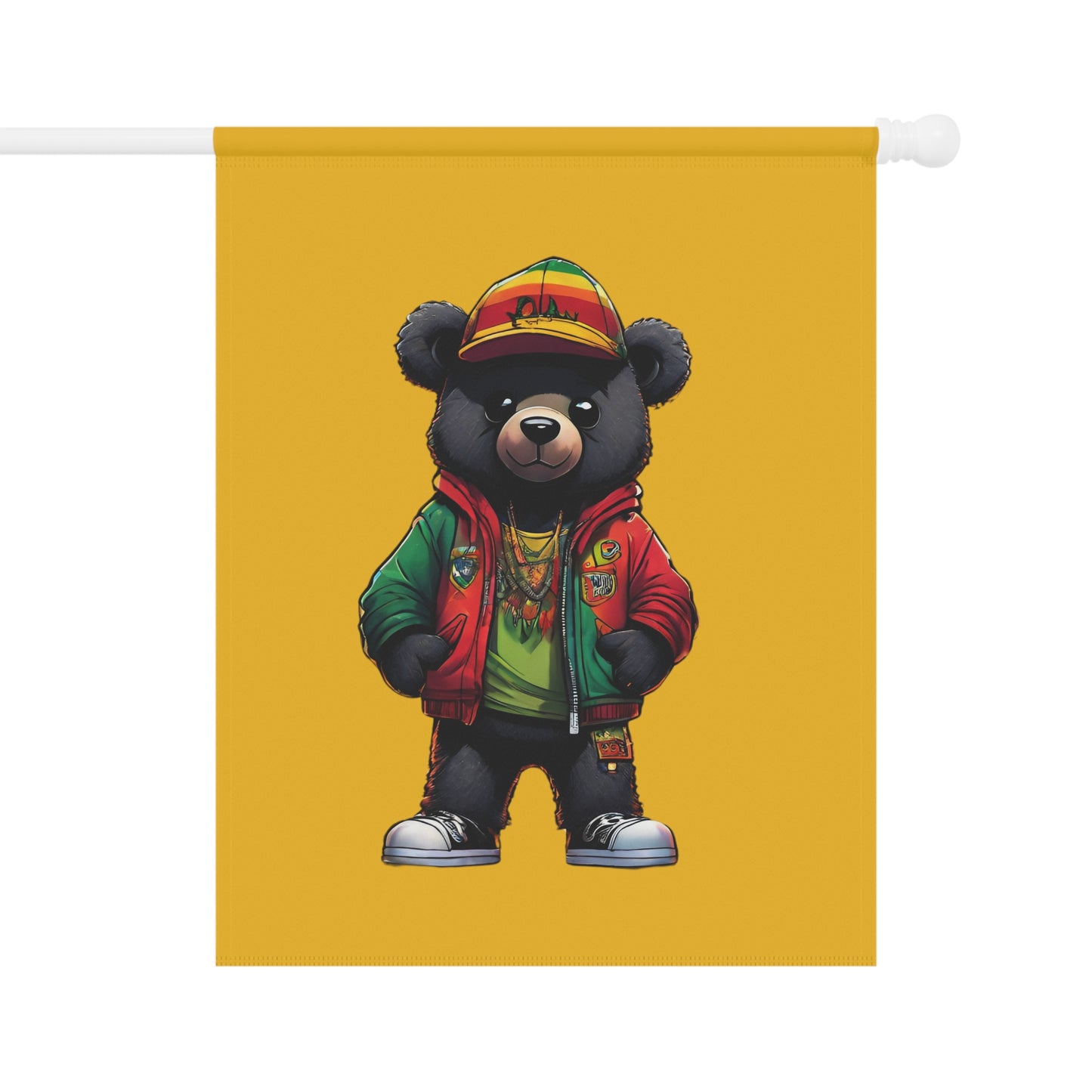 Rasta Bear Flag | House Banner | Black Gifts | Rasta Gifts