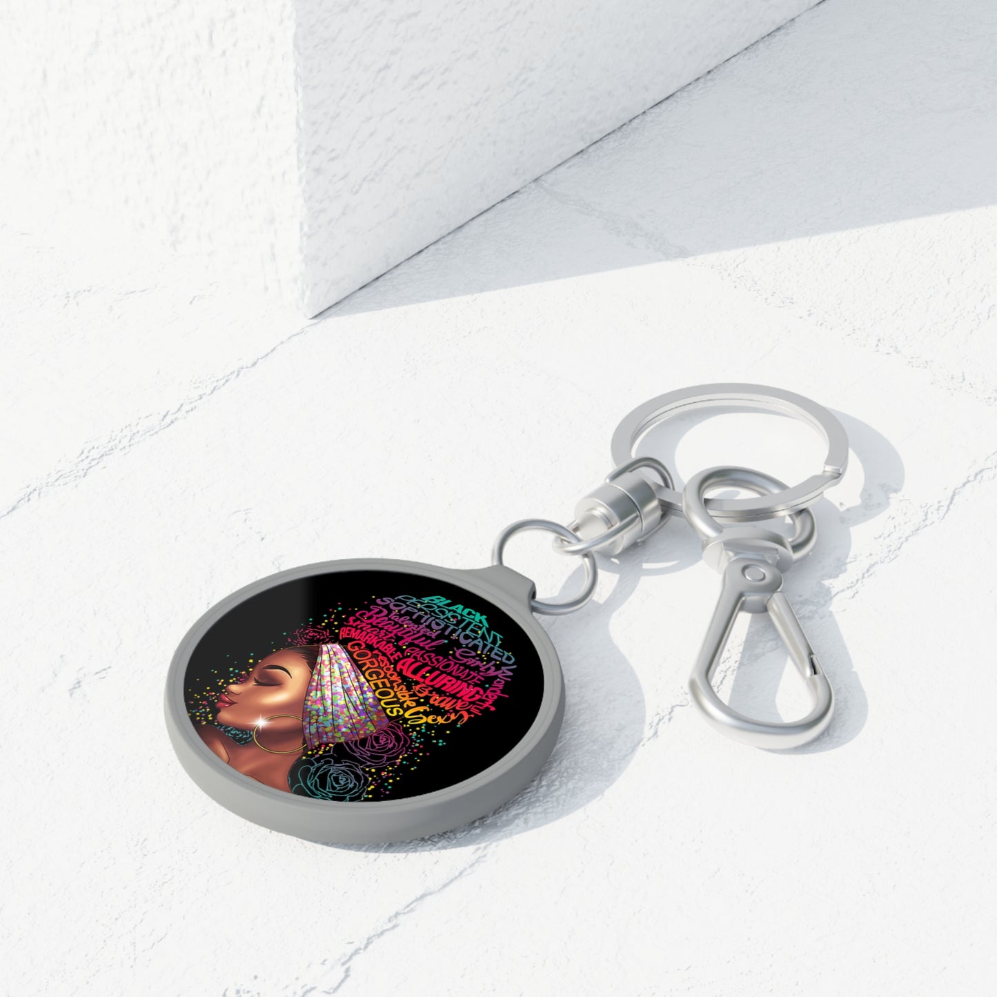 Melanin Queen Keyring Tag | Black Girl Rocks Keychain