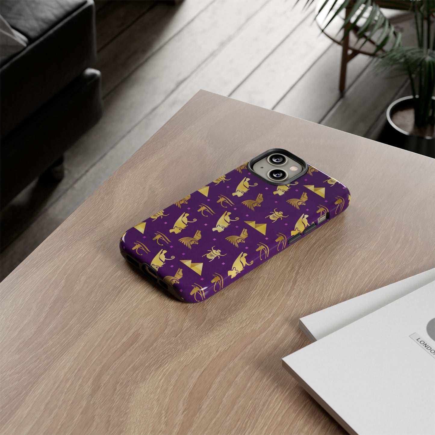 Purple and Gold Egyptian iPhone Tough Cases | Egyptian iPhone Case | Afrocentric iPhone Case