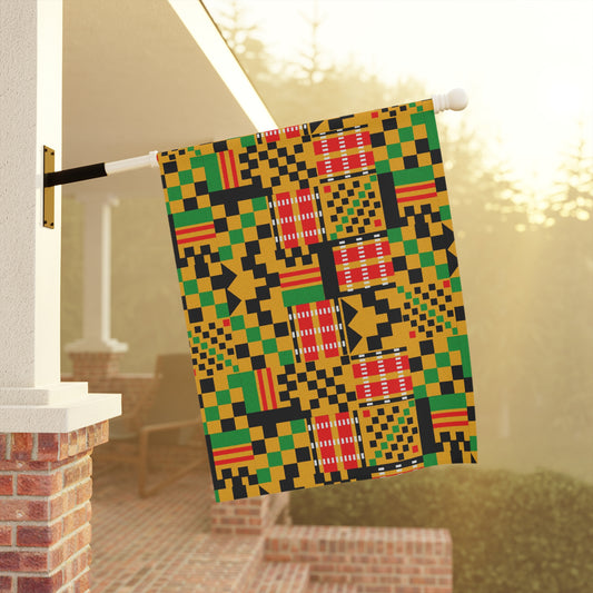 KENTE Home Flag | House Banner | Black Gifts | Yard Gifts | Yard Flag | Adinkra Banner