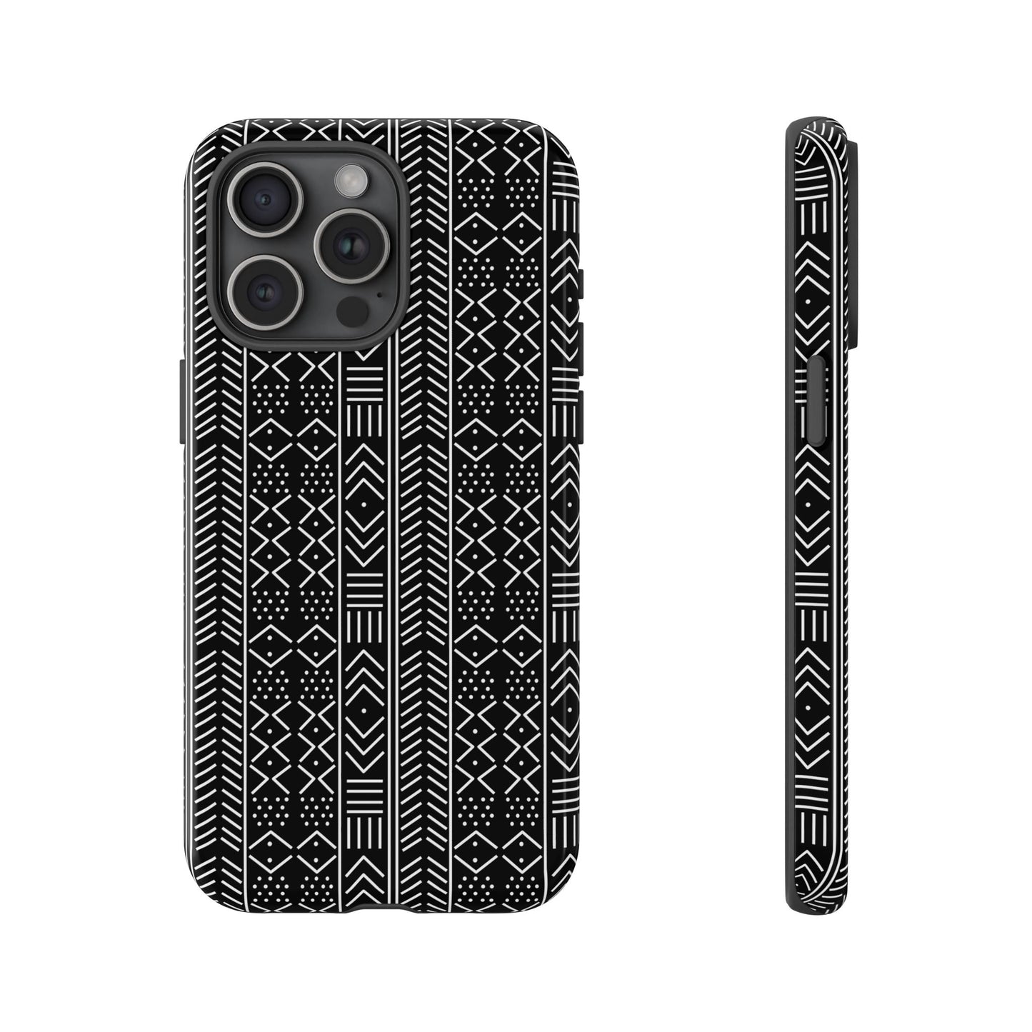 Black & White Mudcloth iPhone Tough Cases | African iPhone Case | Afrocentric iPhone Case