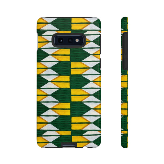 Green Yellow White Ankara Samsung Tough Cases | African Samsung Case | Afrocentric Samsung Case | Ankara Samsung Phone Case