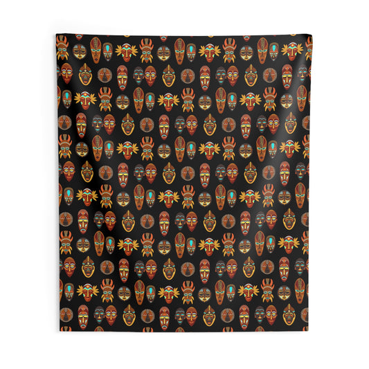 African Mask Indoor Wall Tapestries
