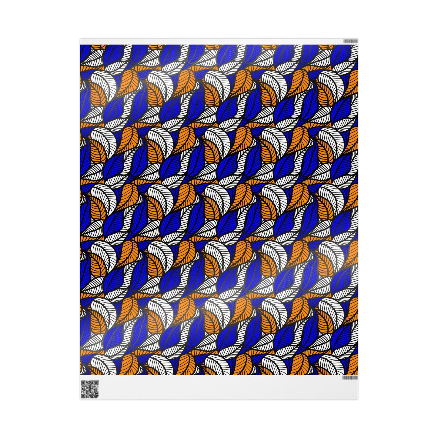 Blue Leaf Ankara Wrapping Papers | African Wrapping Paper | Afrocentric Wrapping Paper