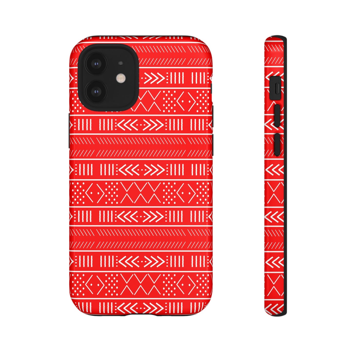 Red and White iPhone Tough Cases | Mudcloth iPhone Case | Afrocentric iPhone Case