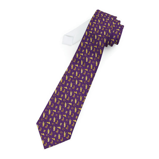 Purple Gold Egyptian Necktie
