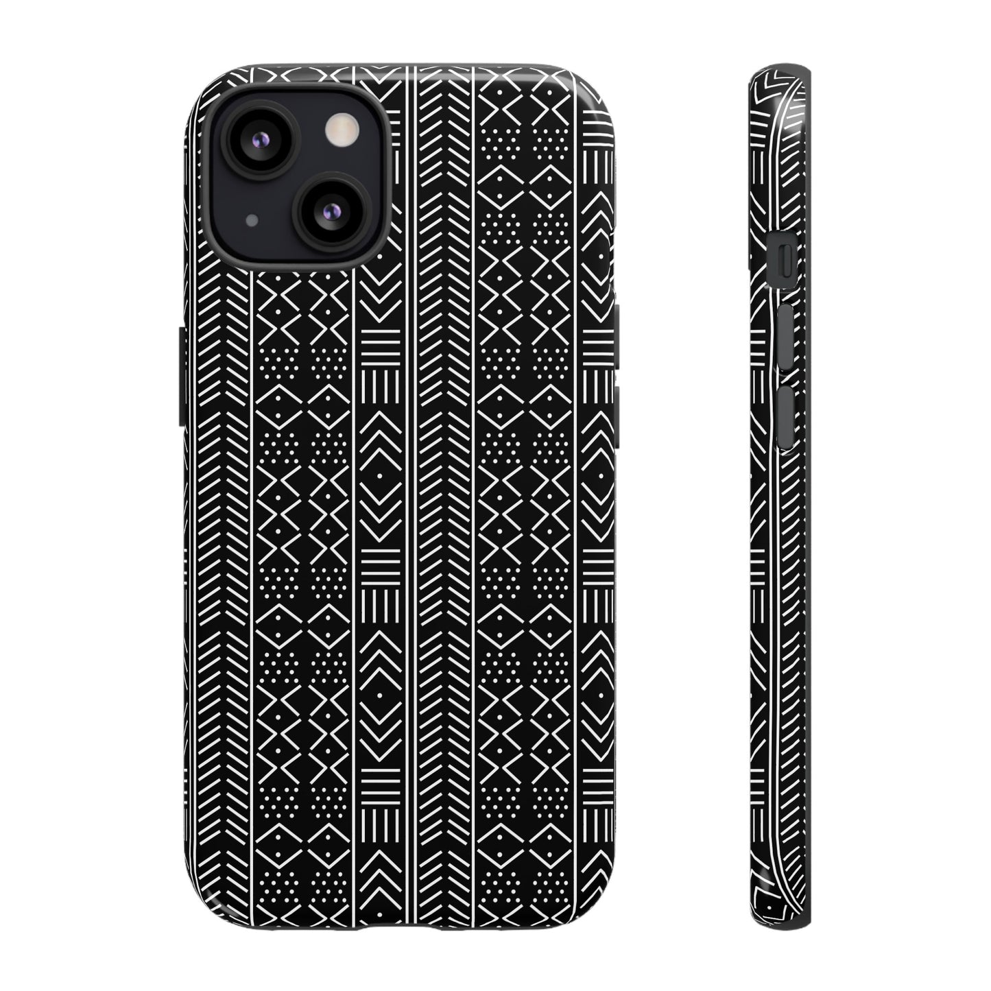 Black & White Mudcloth iPhone Tough Cases | African iPhone Case | Afrocentric iPhone Case