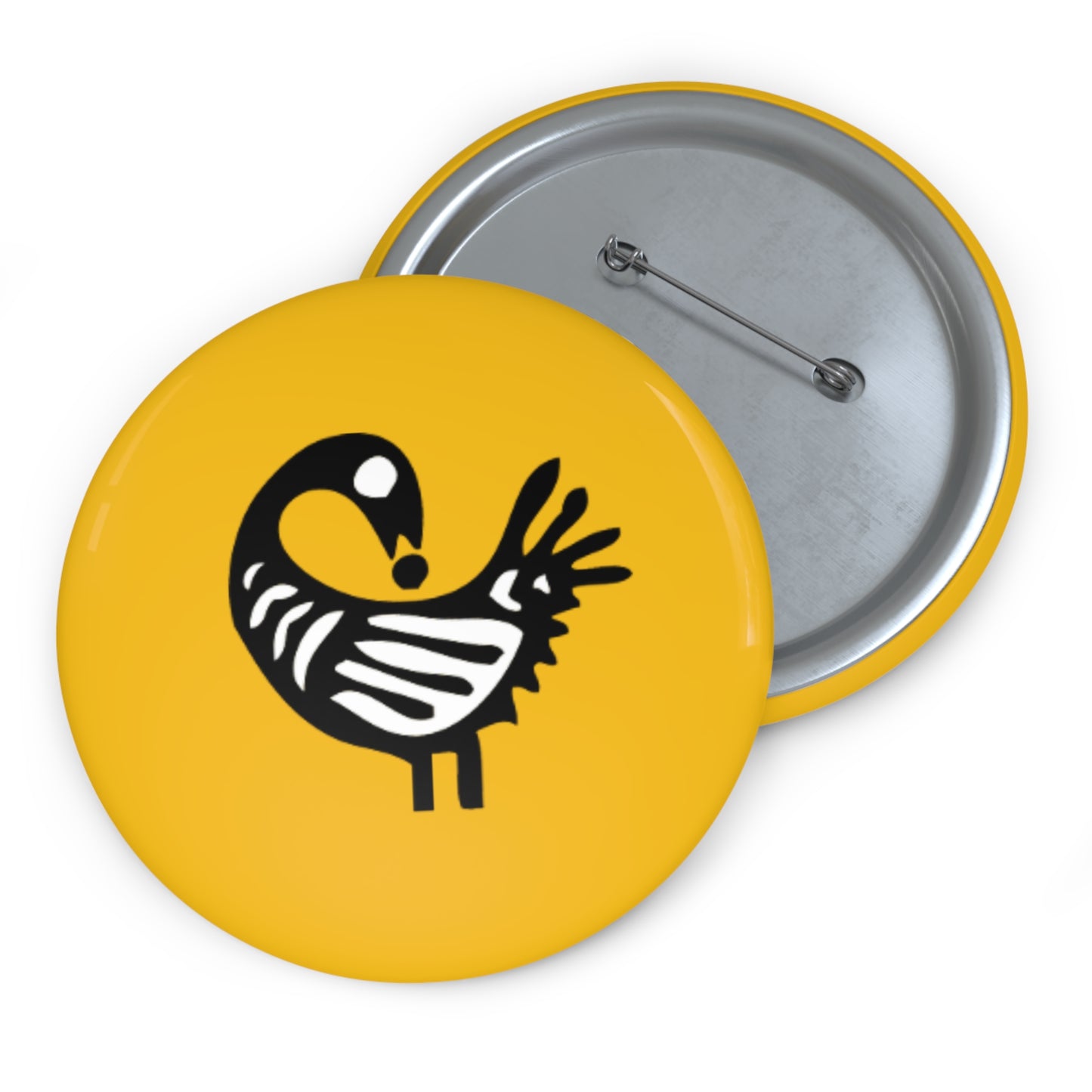 Yellow Pin Buttons - Sankofa Design | Unique African Accessories & Gifts