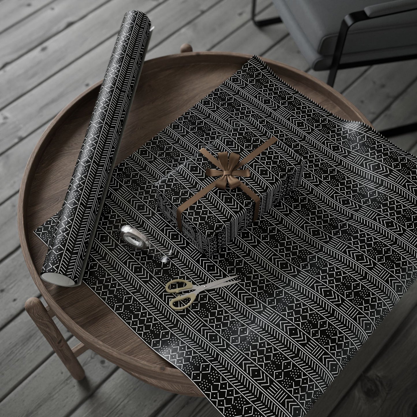 Black and White Mudcloth Wrapping Papers