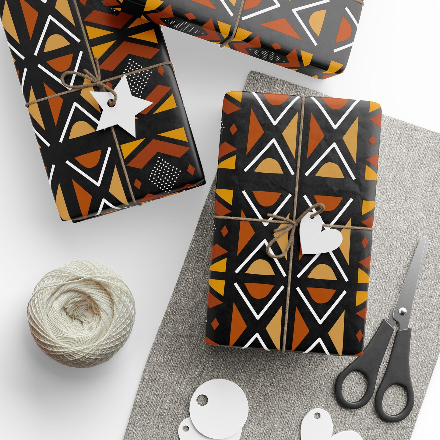 Mudcloth Inspired Wrapping Papers | African Wrapping Paper | Afrocentric Wrapping Paper | Mudcloth Craft Papers