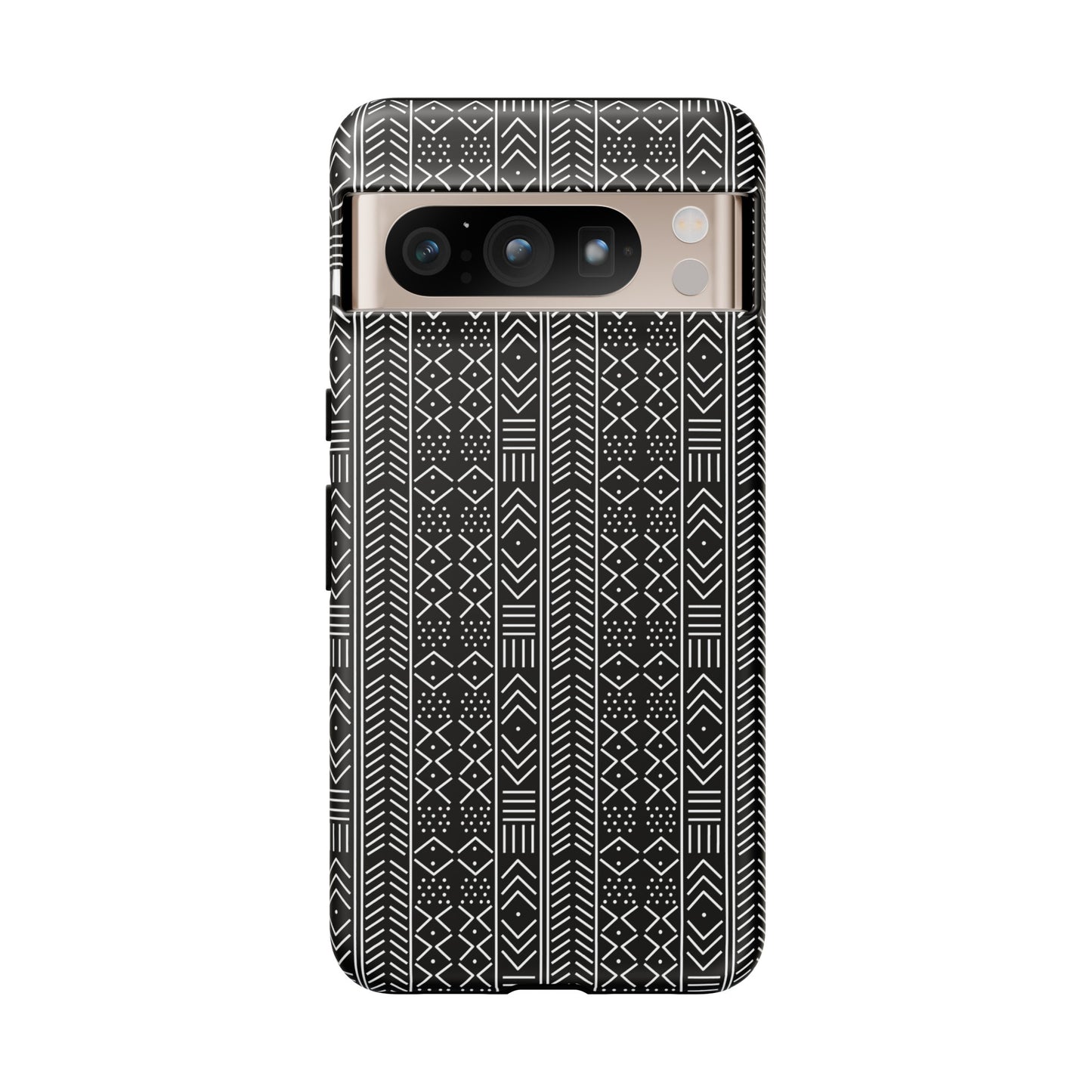 Black & White Mudcloth Google Pixel Tough Cases | African Google Pixel Case | Afrocentric Google Pixel Case