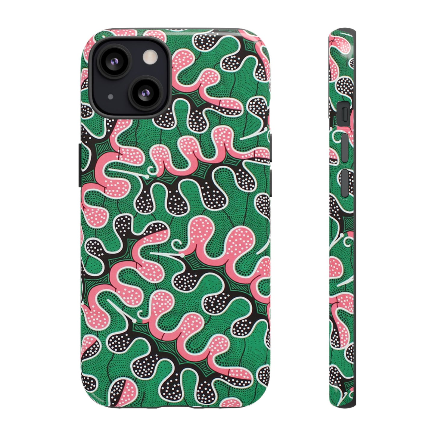 Green Pink iPhone Tough Cases | Ankara iPhone Case | Afrocentric iPhone Case