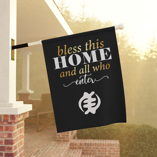 Gyenyame Bless This Home Flag | House Banner | Black Gifts | Yard Gifts | Yard Flag | Adinkra Banner