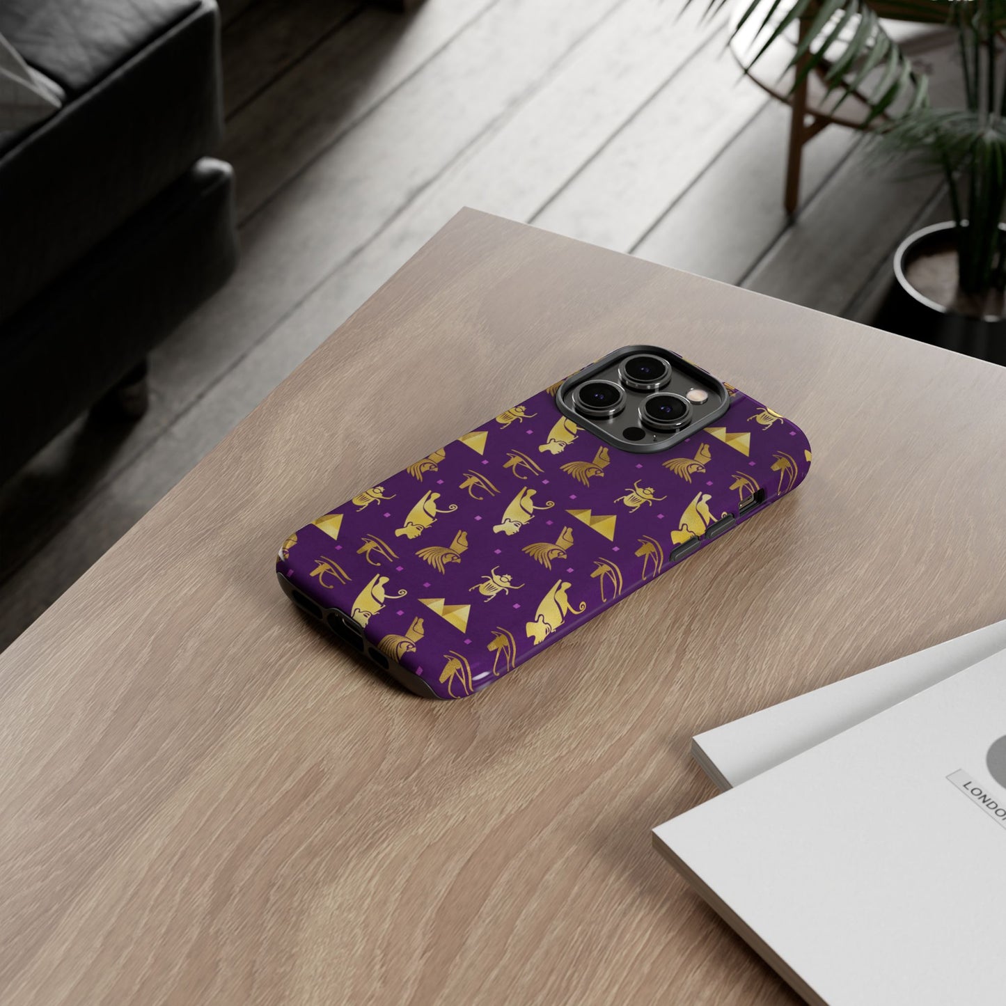 Purple and Gold Egyptian iPhone Tough Cases | Egyptian iPhone Case | Afrocentric iPhone Case
