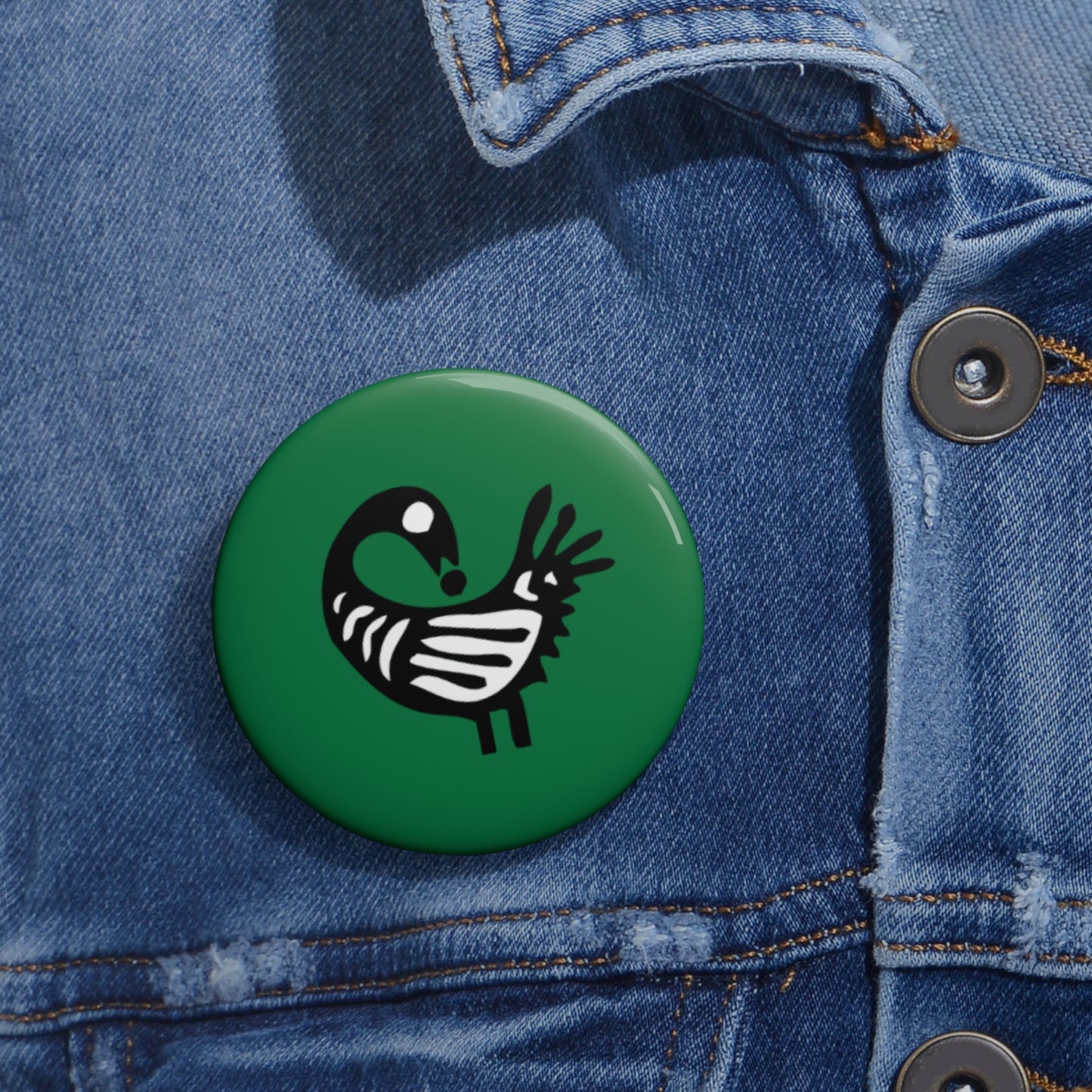 Green Pin Buttons - Sankofa Design | Unique African Accessories & Gifts