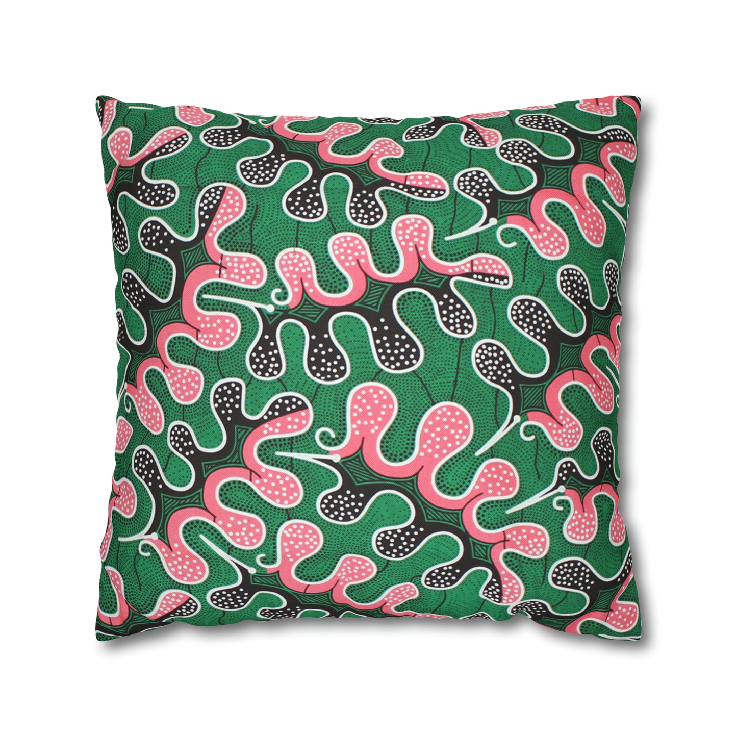 Pink and Green Ankara Square Pillow Case | Afrocentric Pillow Case