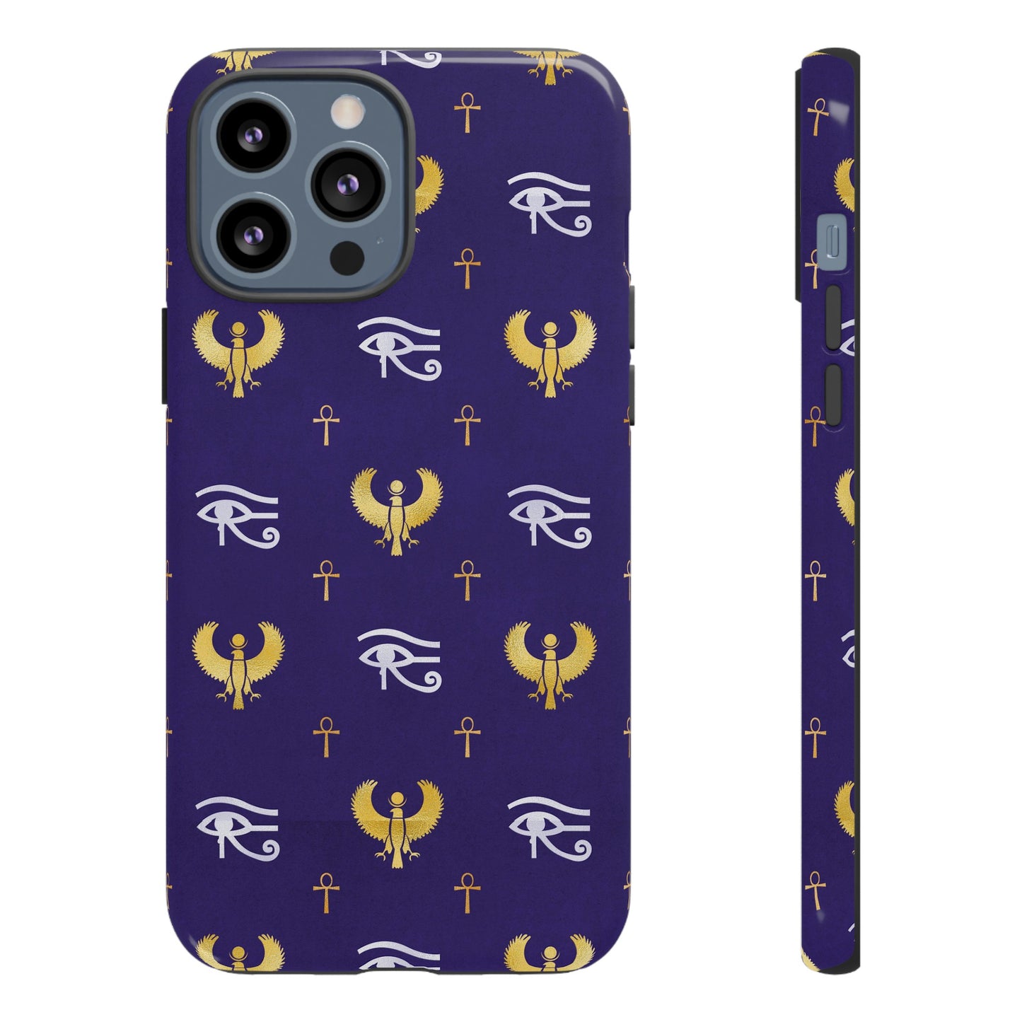 Blue Gold Egyptian iPhone Tough Cases | Egyptian iPhone Case | Afrocentric iPhone Case