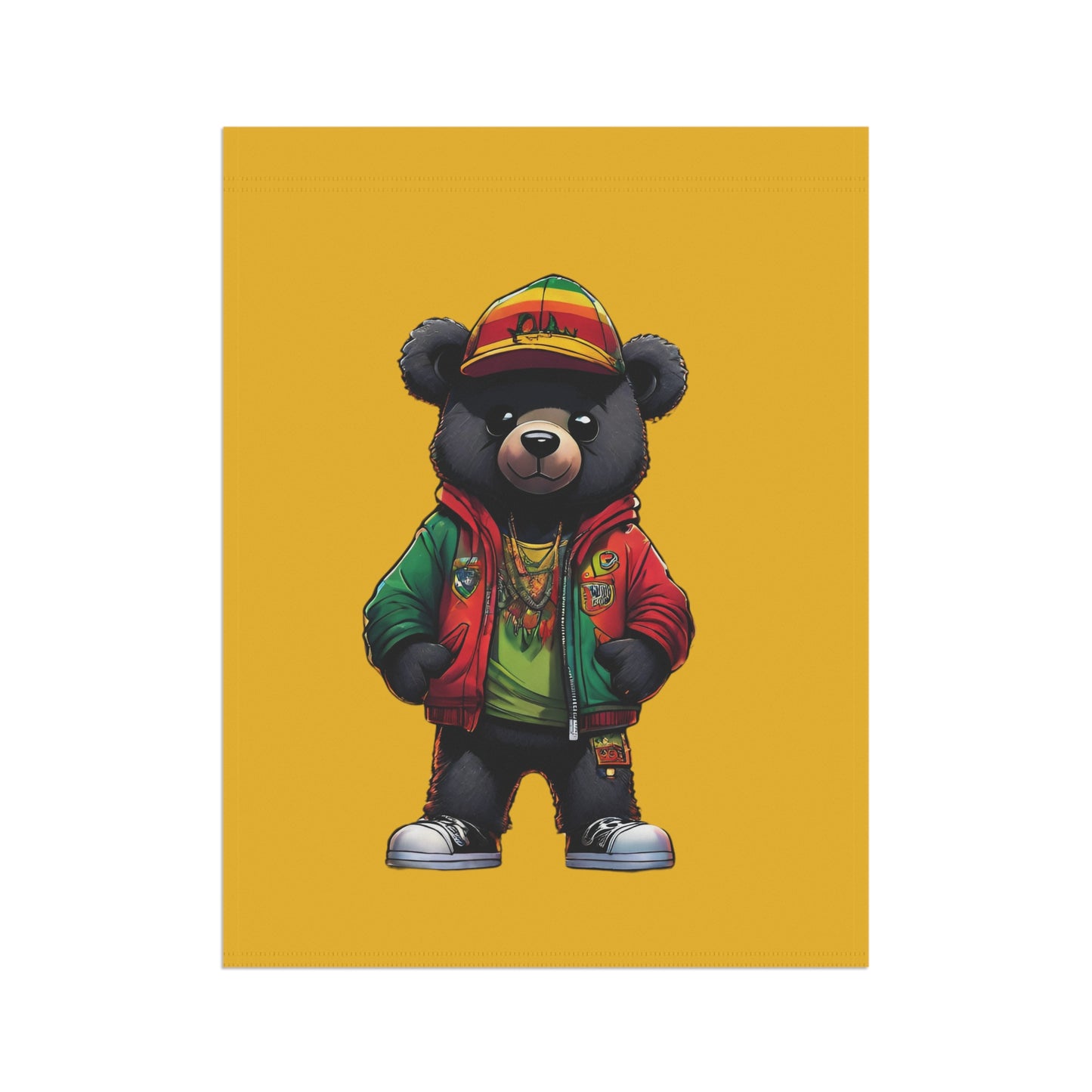 Rasta Bear Flag | House Banner | Black Gifts | Rasta Gifts