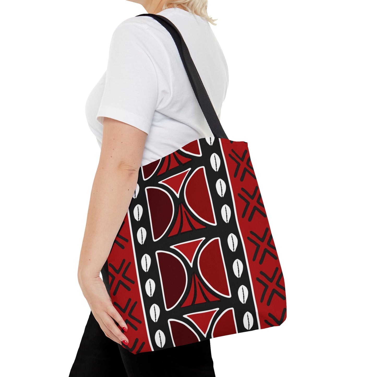 Red Mudcloth Inspired Tote Bag