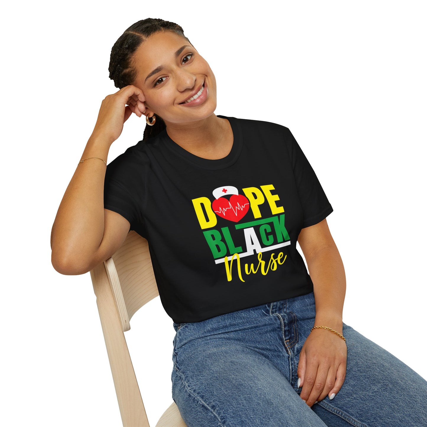 Dope Black Nurse Unisex Softstyle T-Shirt