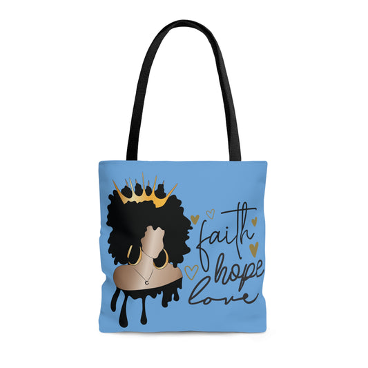 Columbia Blue Faith...Hope...Love Tote Bag (Add Your Name!)