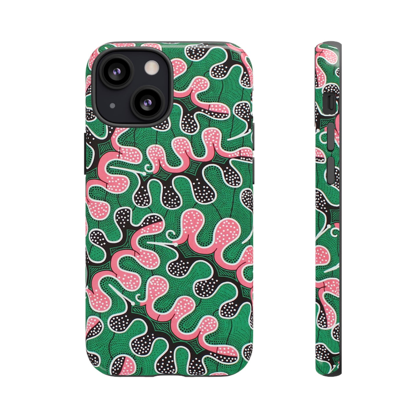Green Pink iPhone Tough Cases | Ankara iPhone Case | Afrocentric iPhone Case