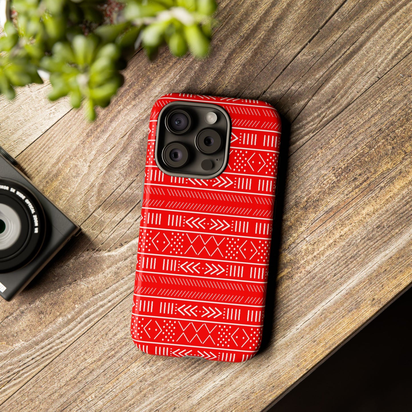 Red and White iPhone Tough Cases | Mudcloth iPhone Case | Afrocentric iPhone Case