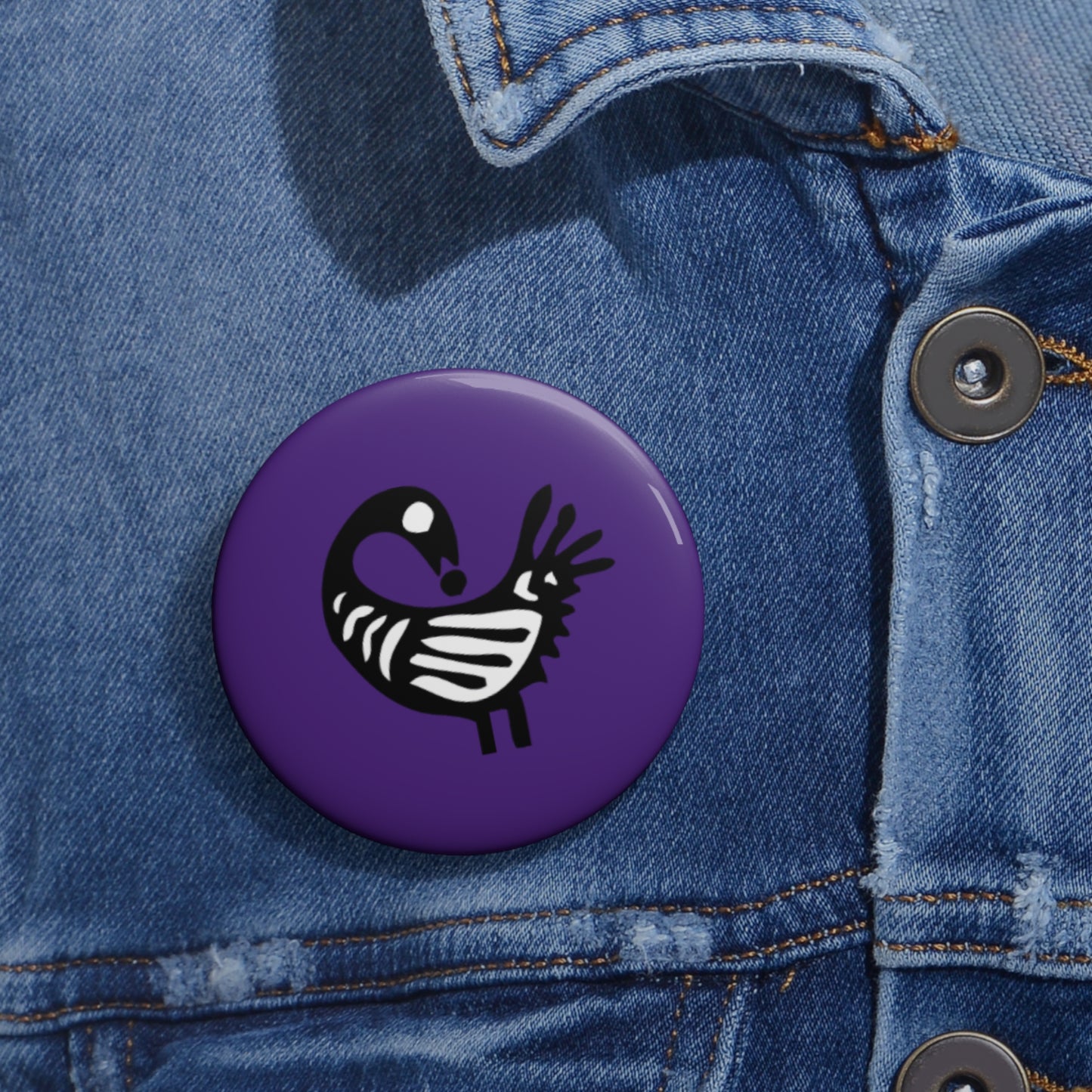 Purple Pin Buttons - Sankofa Design | Unique African Accessories & Gifts