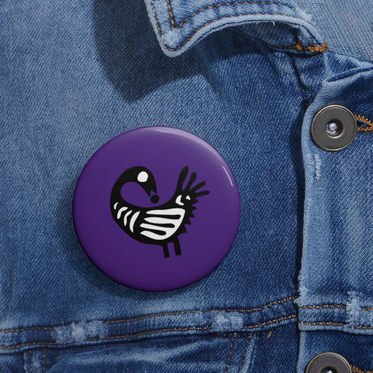 Purple Pin Buttons - Sankofa Design | Unique African Accessories & Gifts