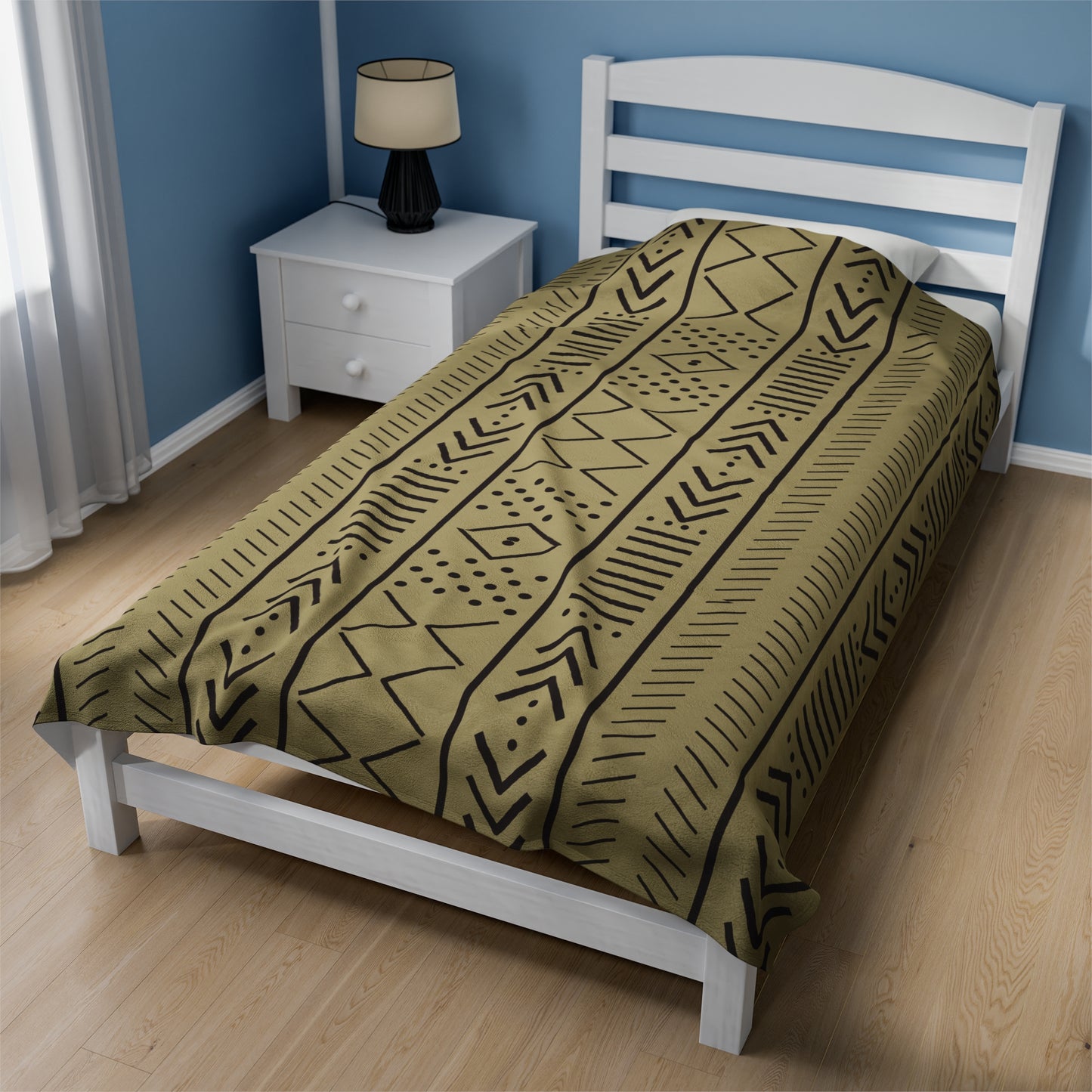 Beige Mudcloth Inspired Blanket