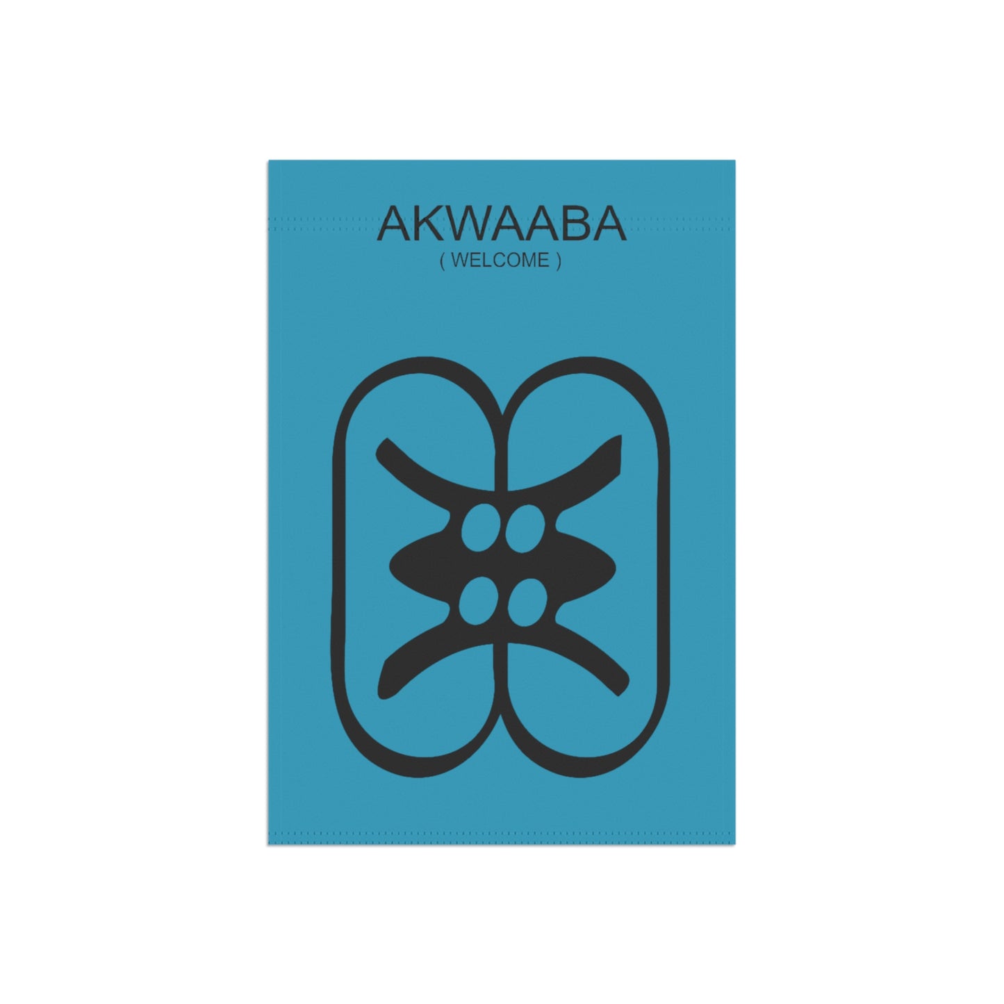 Blue Akwaaba (Welcome) Adinkra Garden & House Banner, Black History Gifts