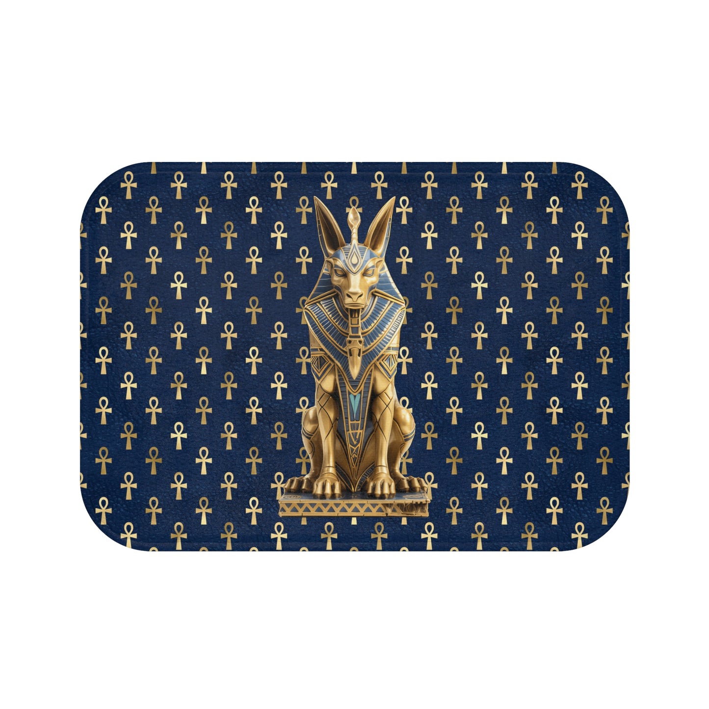 Anubis Blue Egyptian Bath Mat