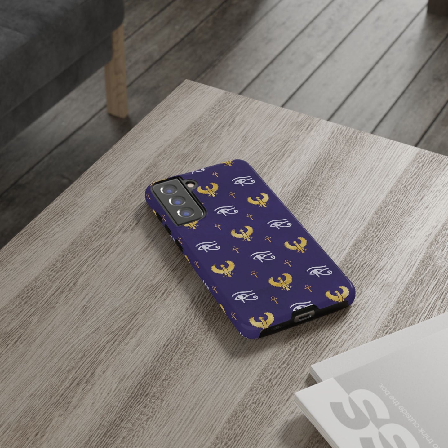 Blue Gold Egyptian Samsung Tough Cases | African Samsung Case | Afrocentric Samsung Case | Egyptian Samsung Case