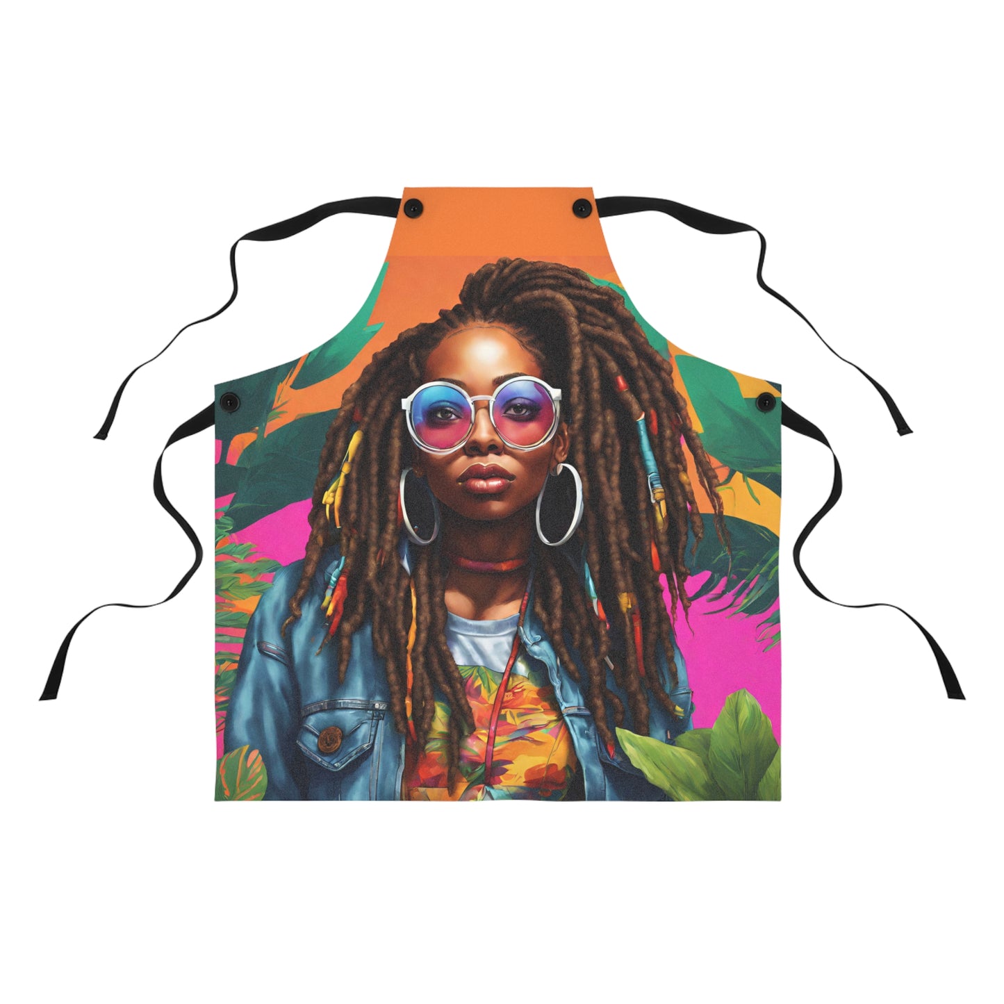 Apron - Melanin Queen with Dreadlocks and Glasses