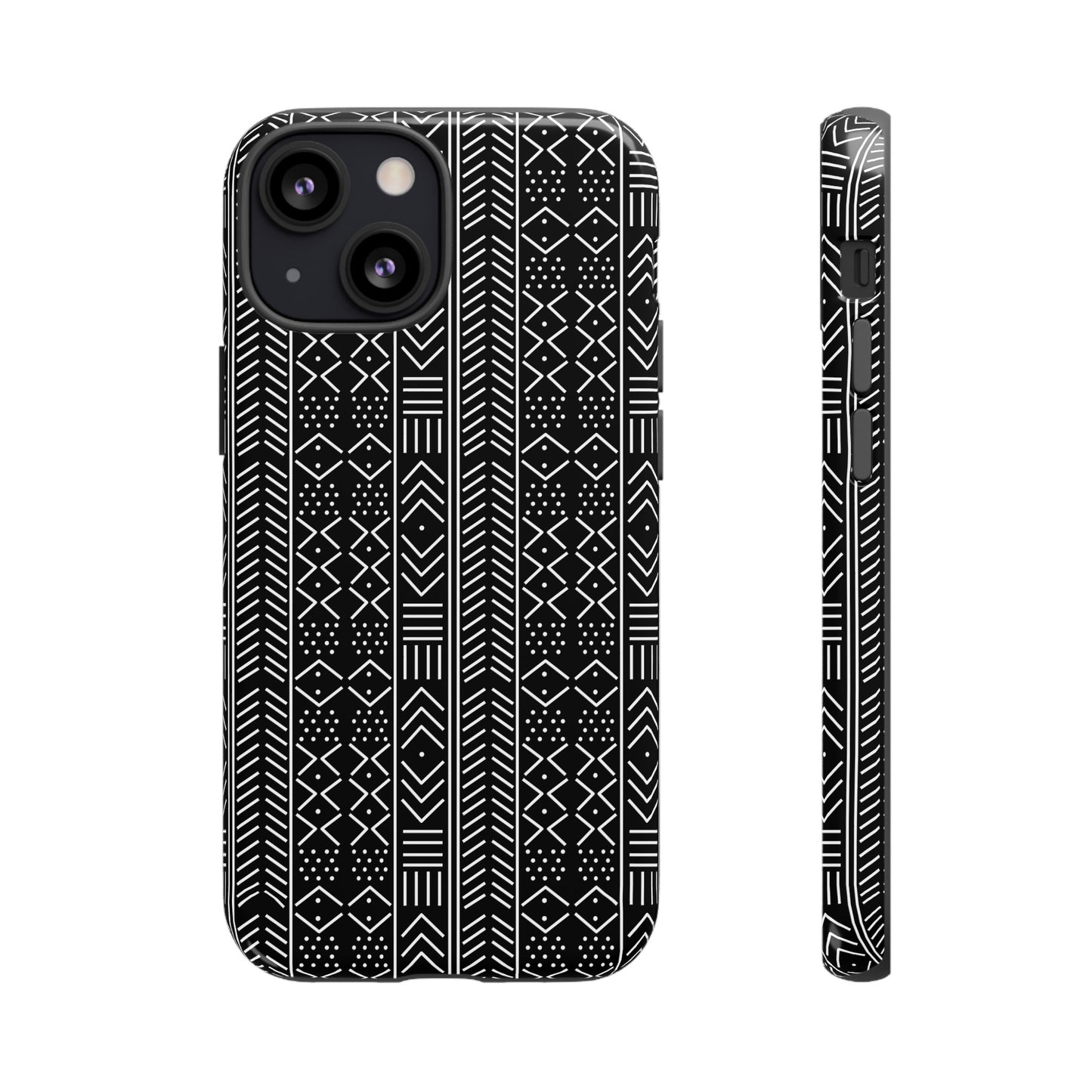 Black & White Mudcloth iPhone Tough Cases | African iPhone Case | Afrocentric iPhone Case