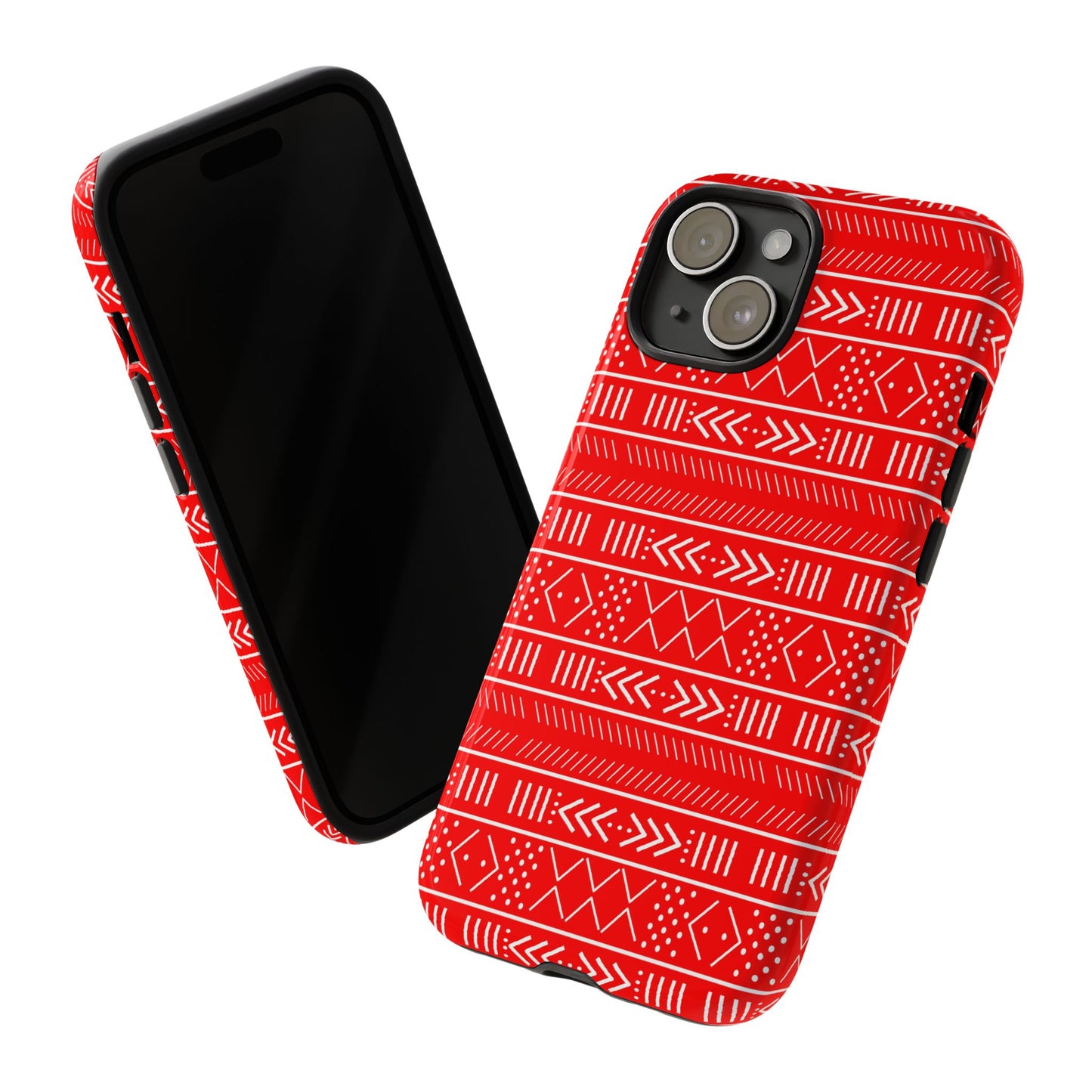 Red and White iPhone Tough Cases | Mudcloth iPhone Case | Afrocentric iPhone Case