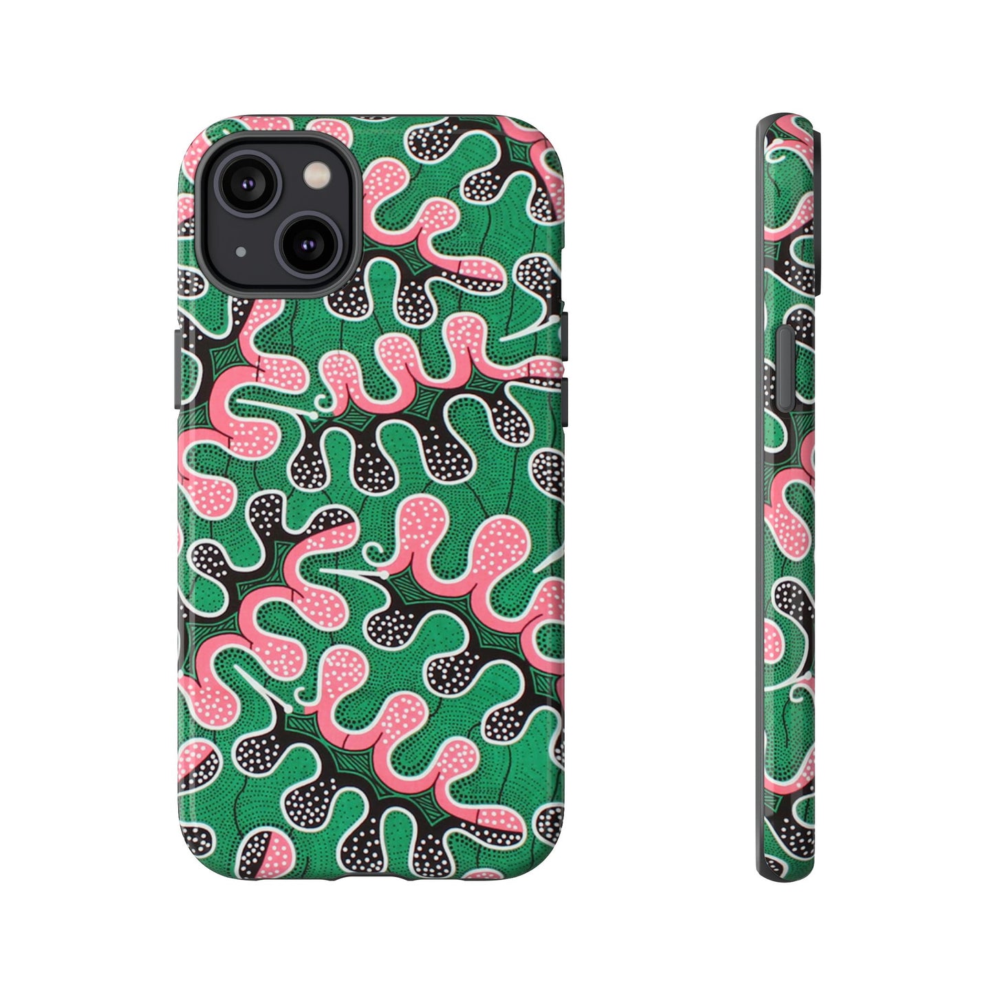 Green Pink iPhone Tough Cases | Ankara iPhone Case | Afrocentric iPhone Case