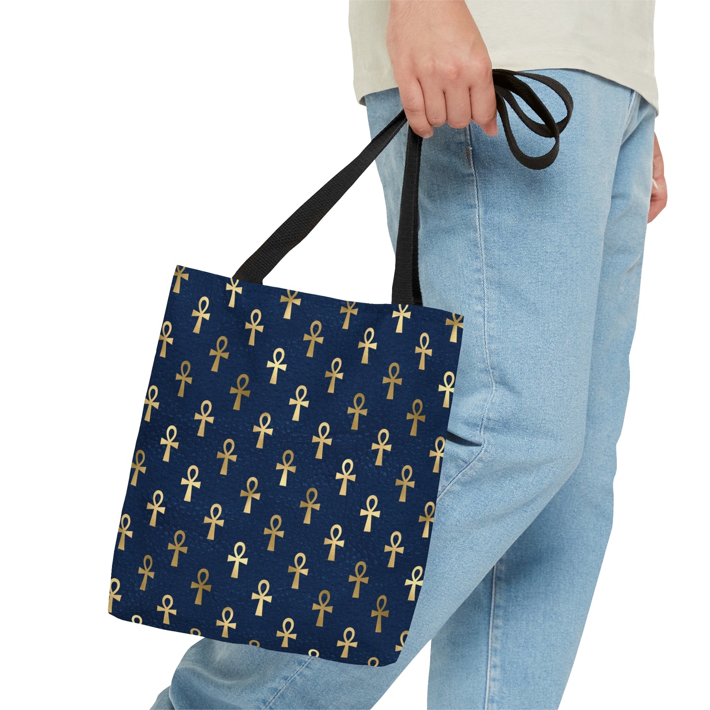 Blue & Gold Ankh Tote Bag
