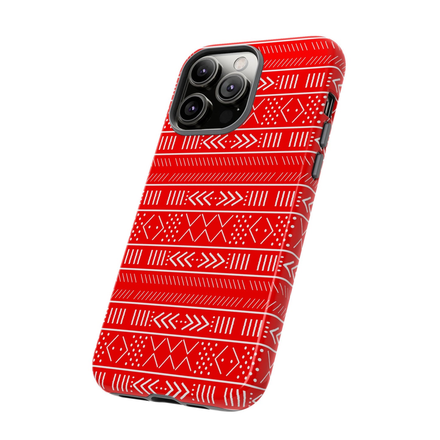 Red and White iPhone Tough Cases | Mudcloth iPhone Case | Afrocentric iPhone Case