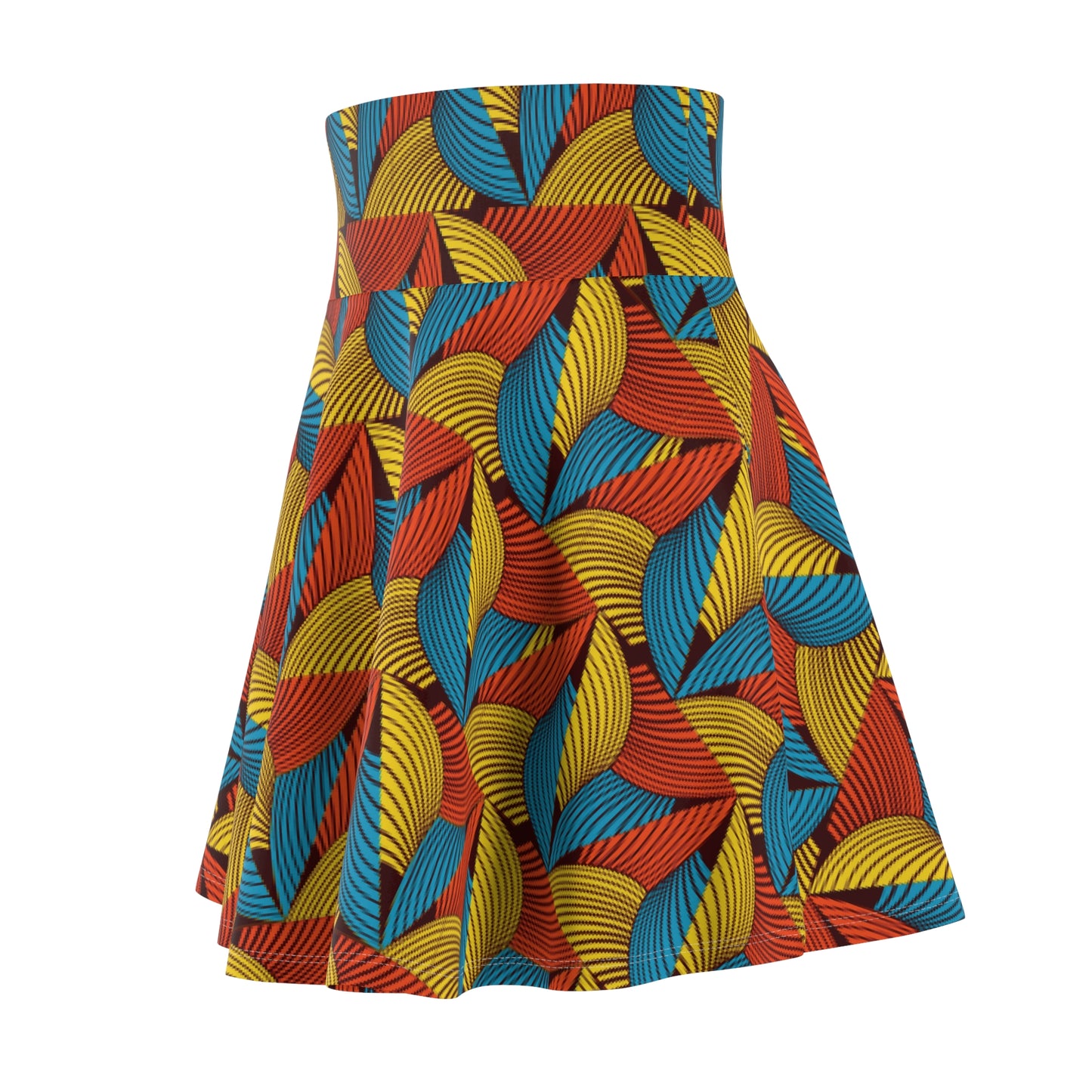 Ankara Leaf Women's Skater Skirt