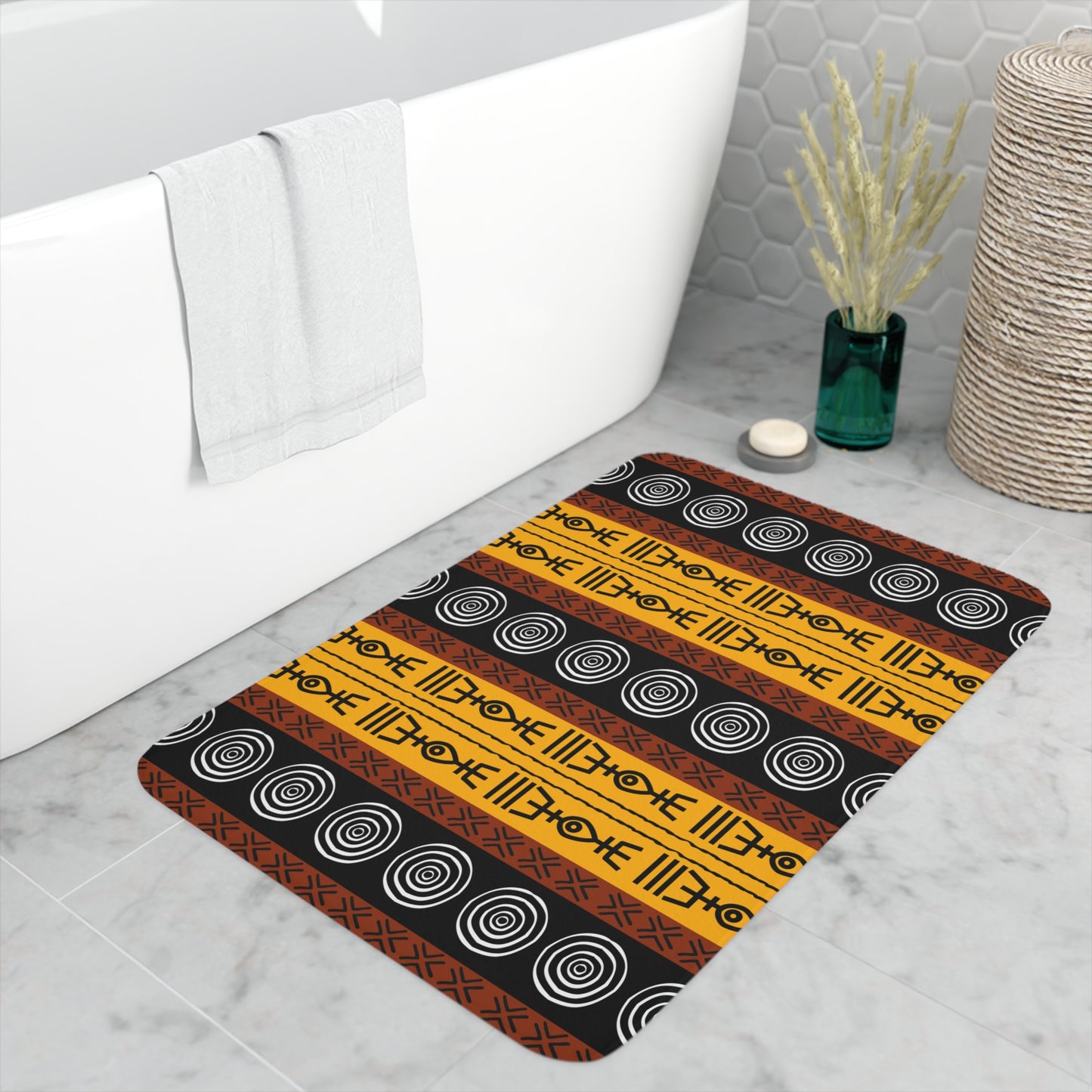 Tribal Mudcloth Memory Foam Bath Mat