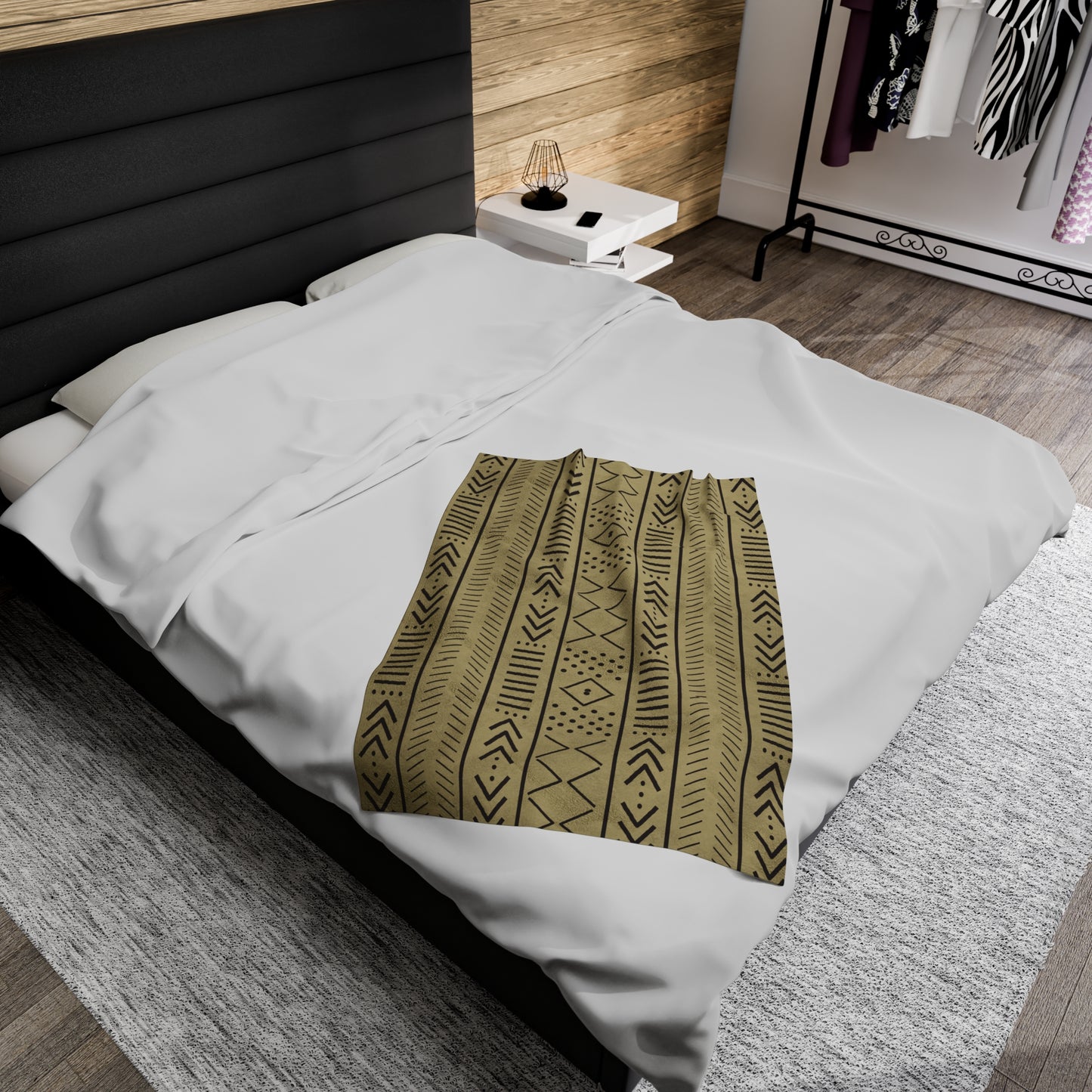 Beige Mudcloth Inspired Blanket