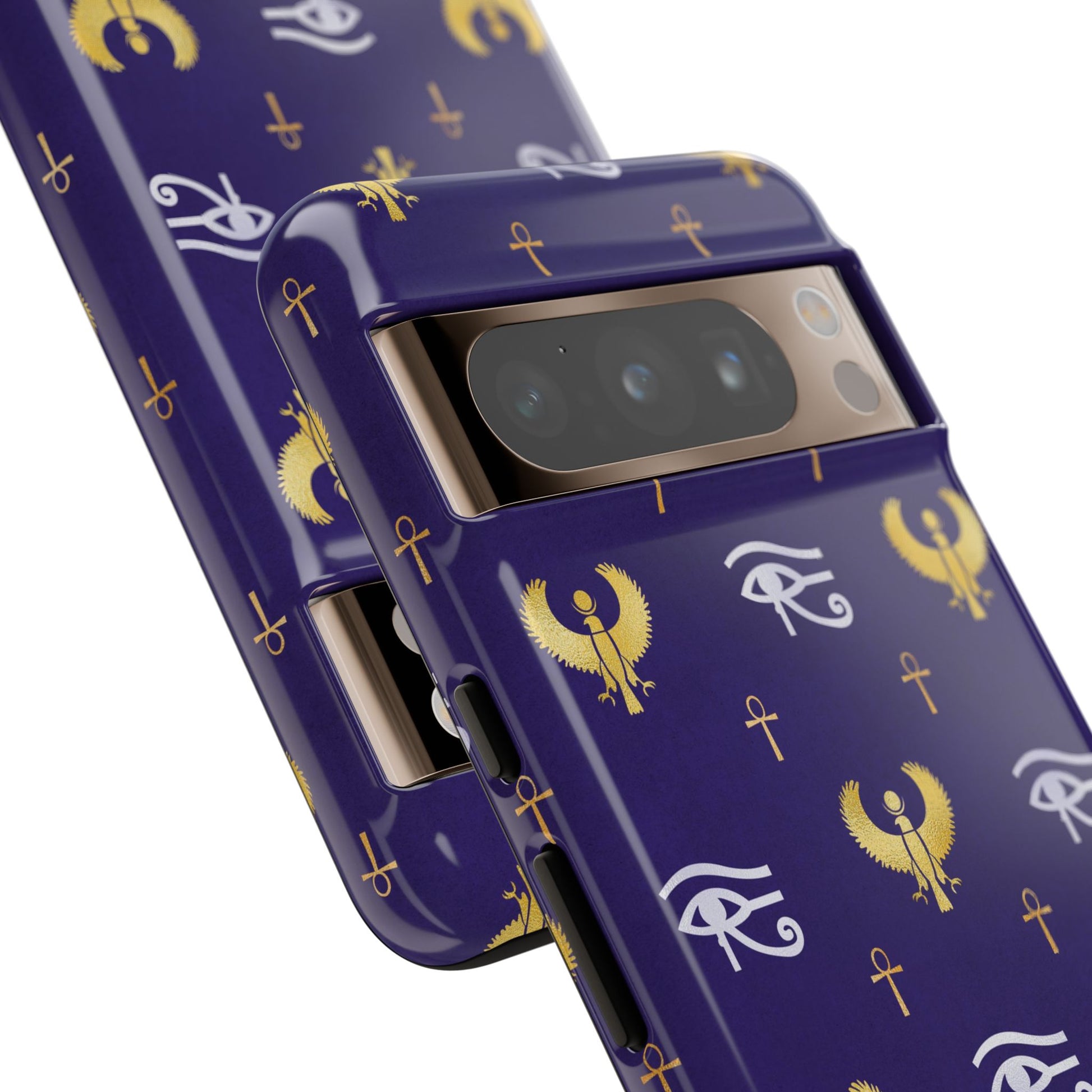 Blue Gold Egyptian Google Pixel Tough Cases | African Google Pixel Case | Afrocentric Google Pixel Case | Egyptian Phone Case