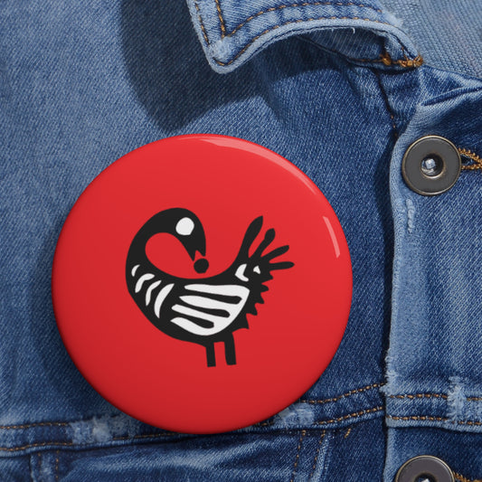 Red Pin Buttons - Sankofa Design | Unique African Accessories & Gifts