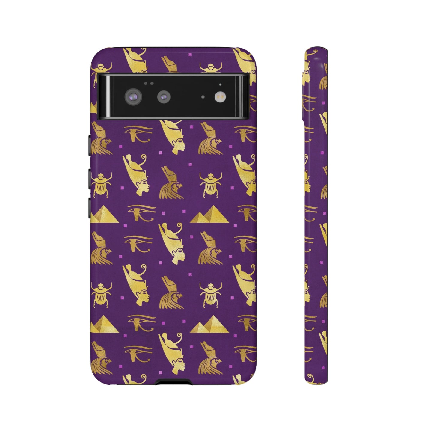 Purple and Gold Egyptian Google Pixel Tough Cases | African Google Pixel Case | Afrocentric Google Pixel Case | Egyptian Phone Case