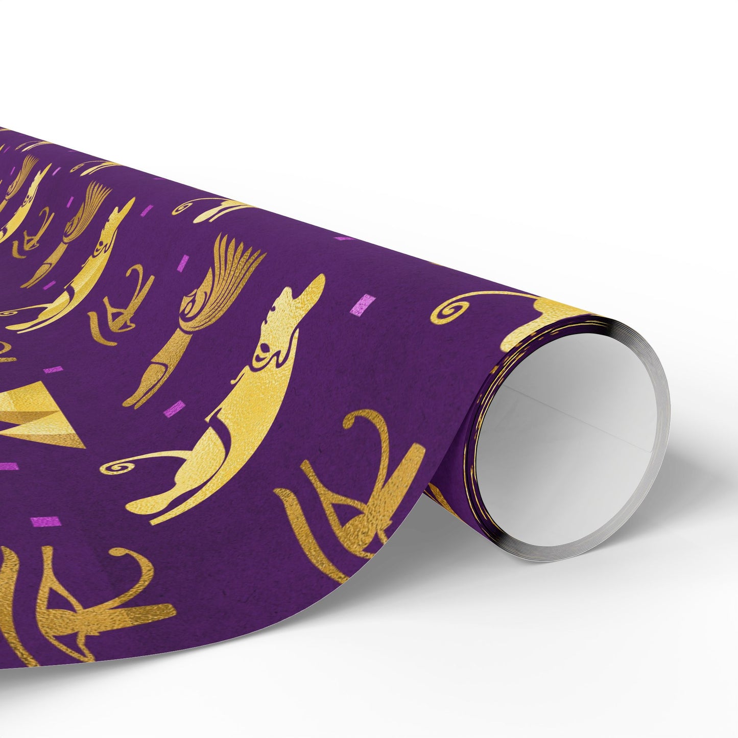 Purple and Gold Egyptian Wrapping Papers | African Wrapping Paper | Afrocentric Wrapping Paper | Ankh Craft Paper