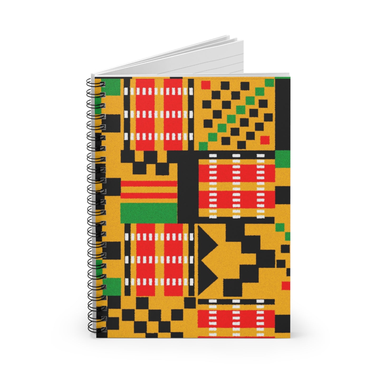 Vibrant Kente Spiral Notebook - Colorful Patterned Journal, Gift for Students, Note-taking, Kwanzaa, Art Lovers, Creative Writing
