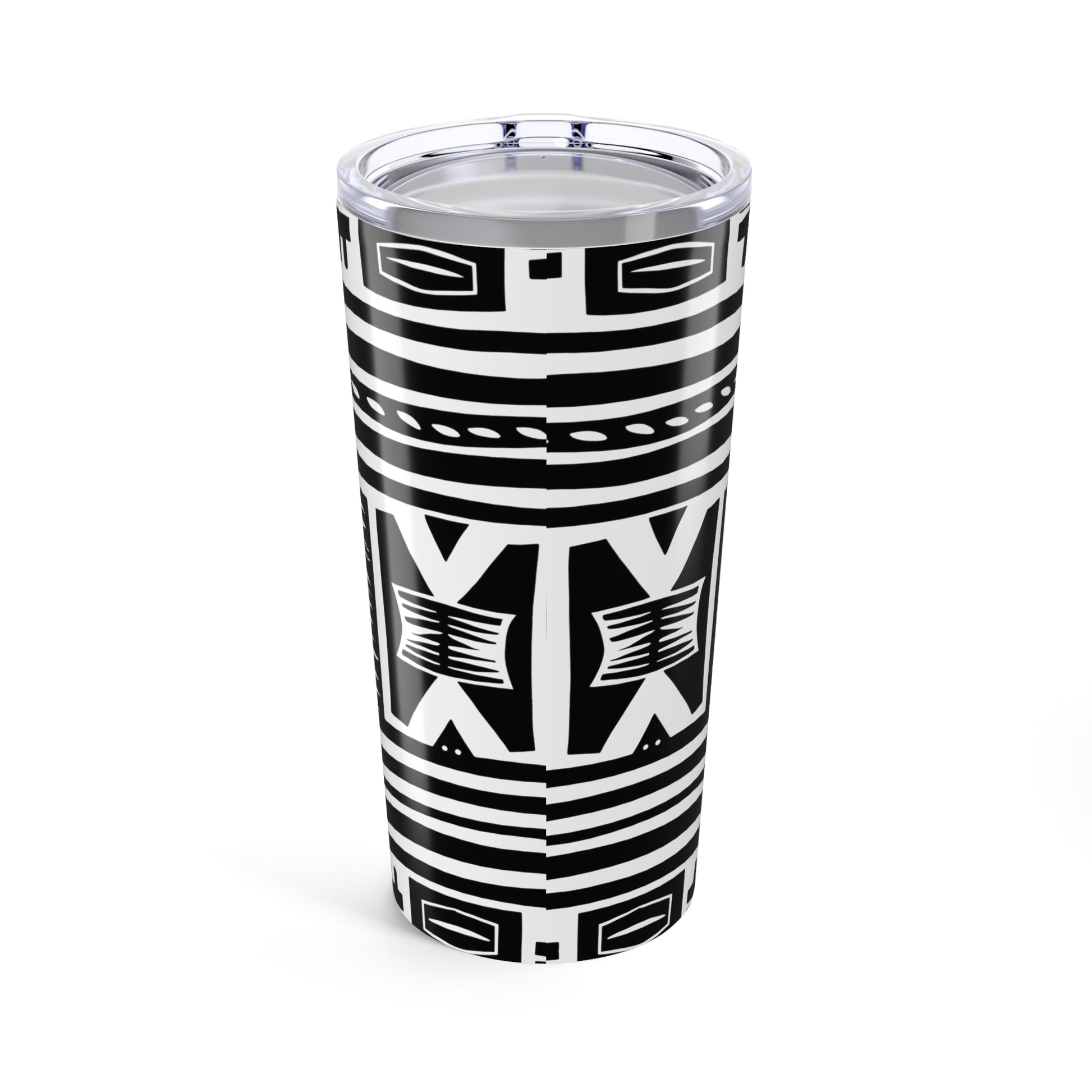 Trendy Black and White 20oz Tumbler - Unique Geometric Drinkware, Perfect for Travel, Gifts, and Home Decor