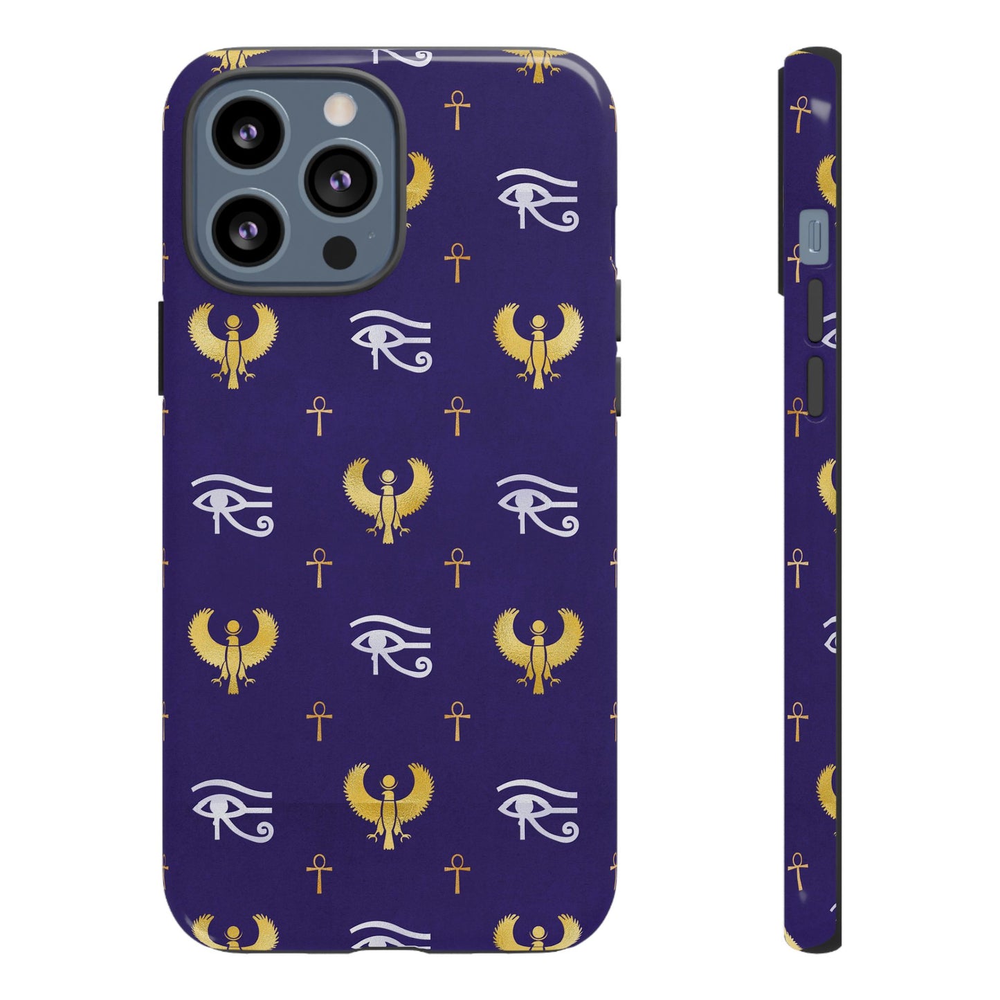 Blue Gold Egyptian iPhone Tough Cases | Egyptian iPhone Case | Afrocentric iPhone Case