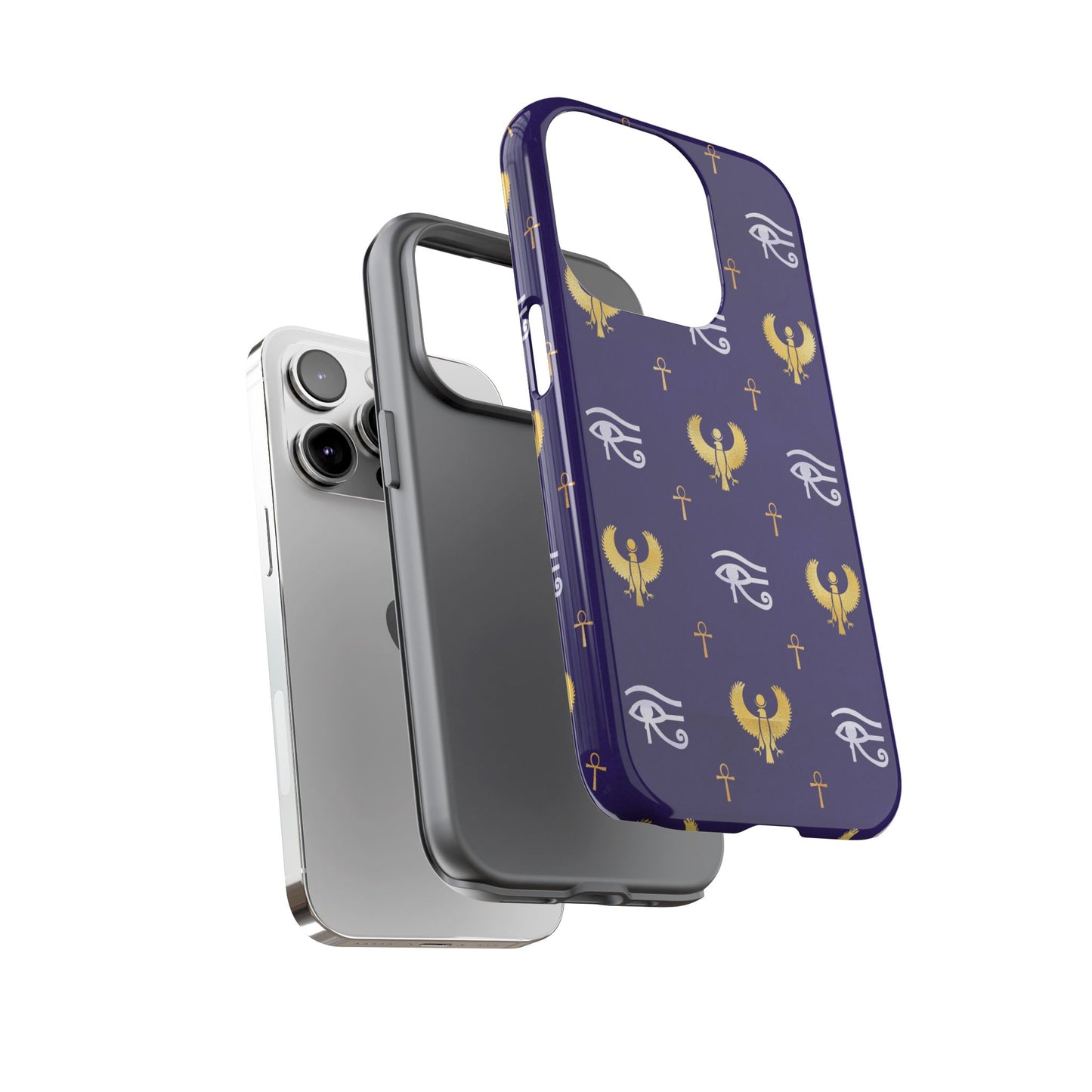 Blue Gold Egyptian iPhone Tough Cases | Egyptian iPhone Case | Afrocentric iPhone Case